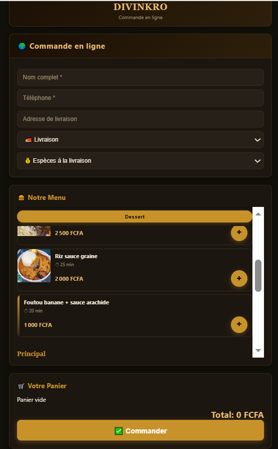 Commande en ligne